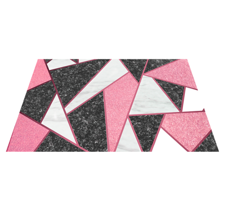 Pink & grey geometric shapes marble rug - TenStickers