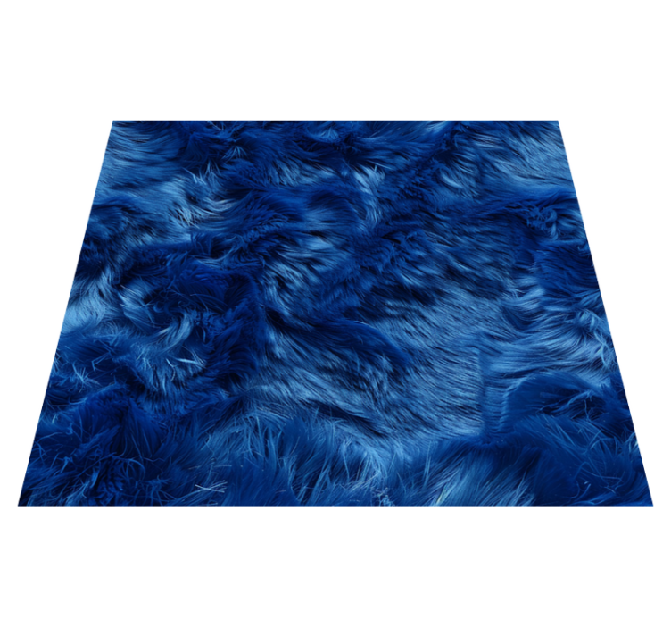 Blue fur effect vinyl rug - TenStickers