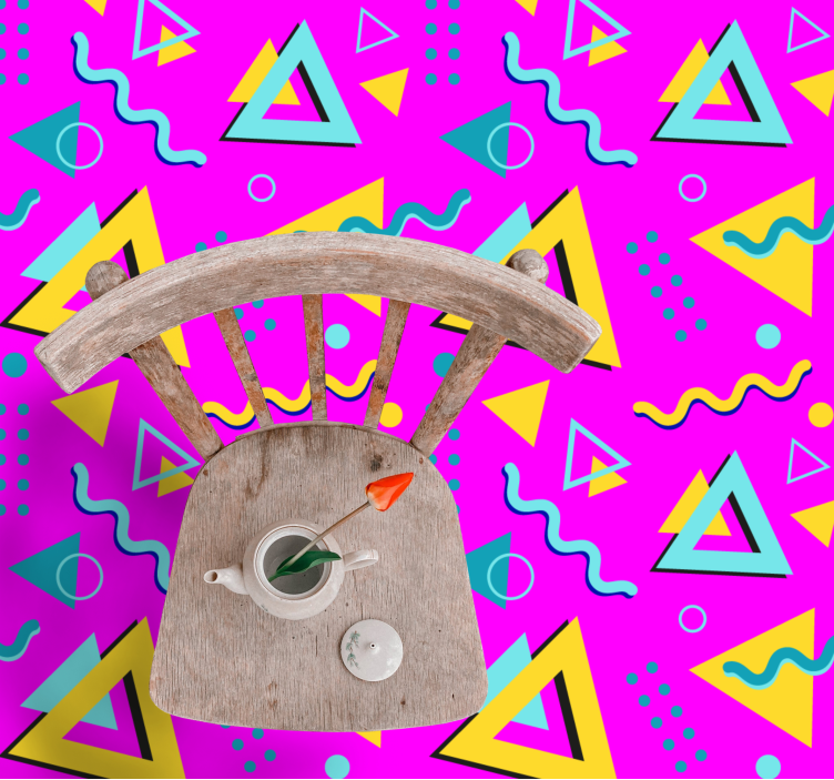 1980s memphis pattern geometric rug - TenStickers