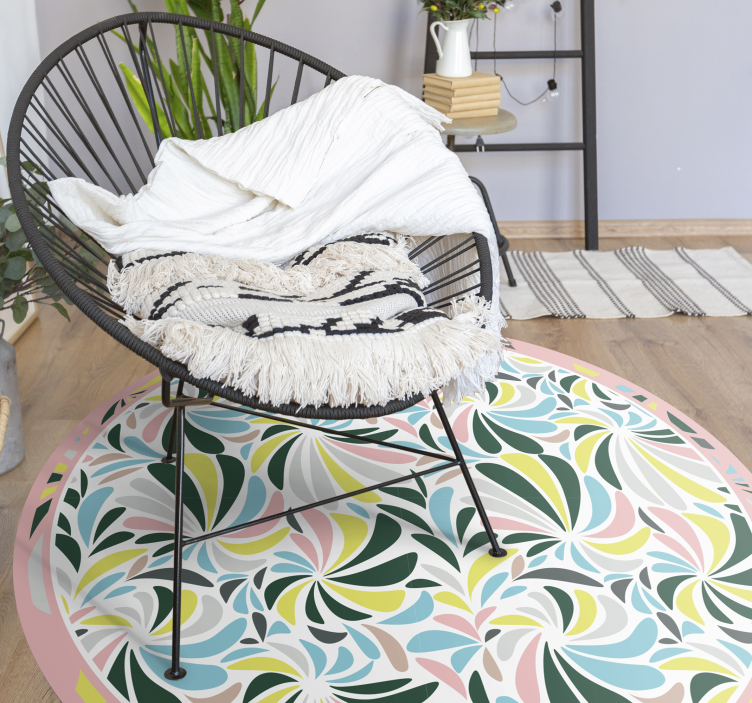 Colorful Floral Swirls nursery rug - TenStickers