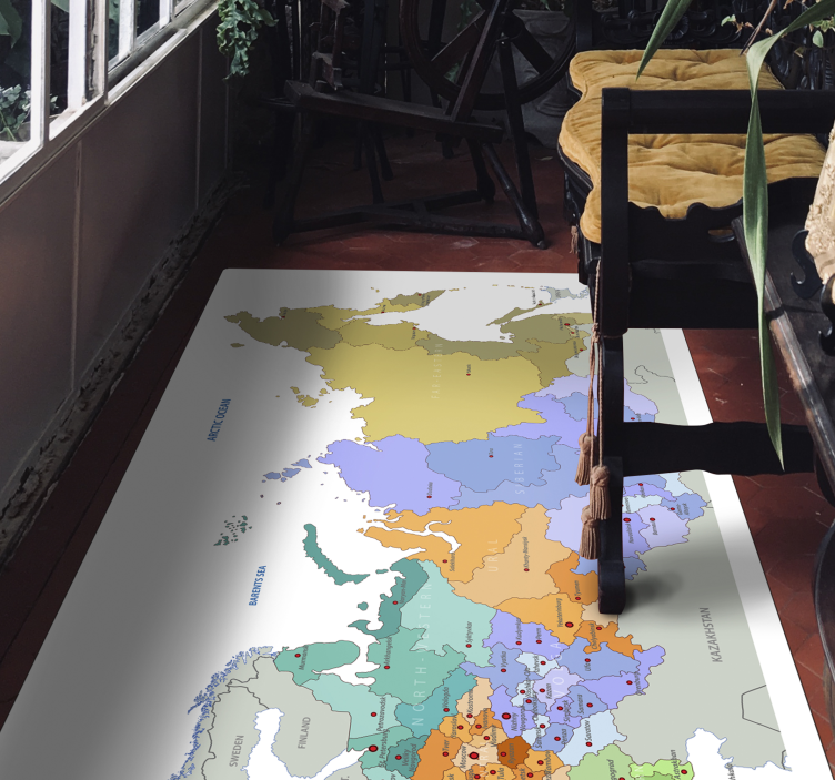 Map rug of russian regions - TenStickers