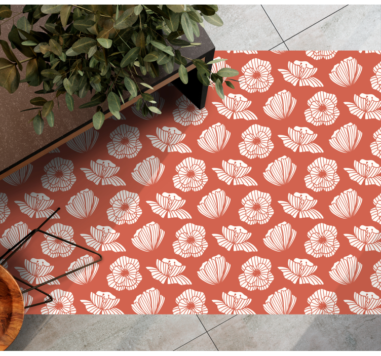 Botanical Component floral rug - TenStickers