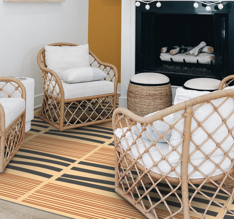 Layered striped elegance bedroom carpet - TenStickers