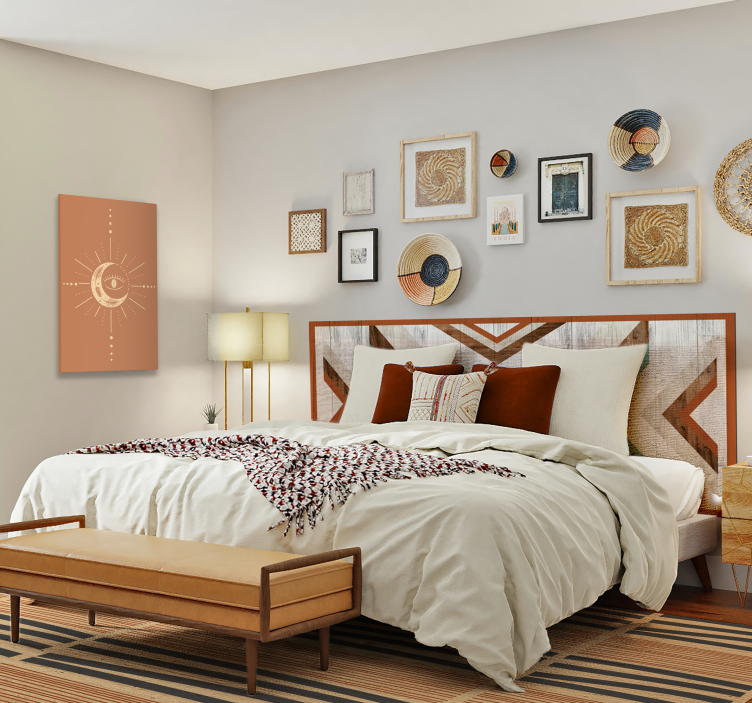 Layered striped elegance bedroom carpet - TenStickers