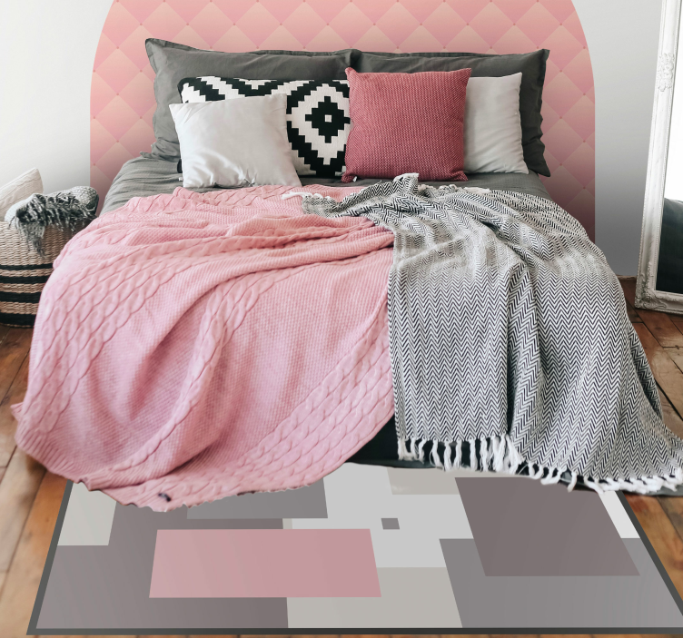 Abstract square composition living room rug - TenStickers