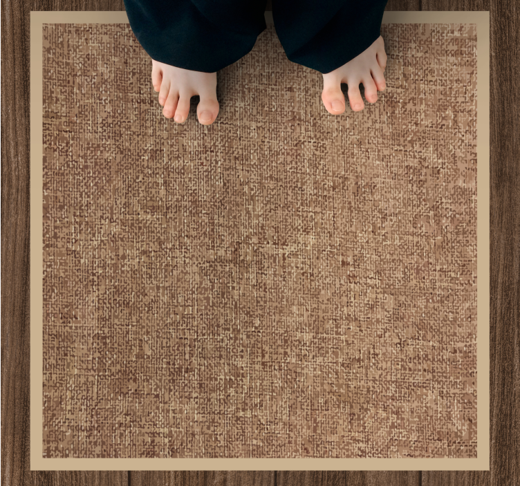 Beige colour natural fiber texture vinyl rug - TenStickers
