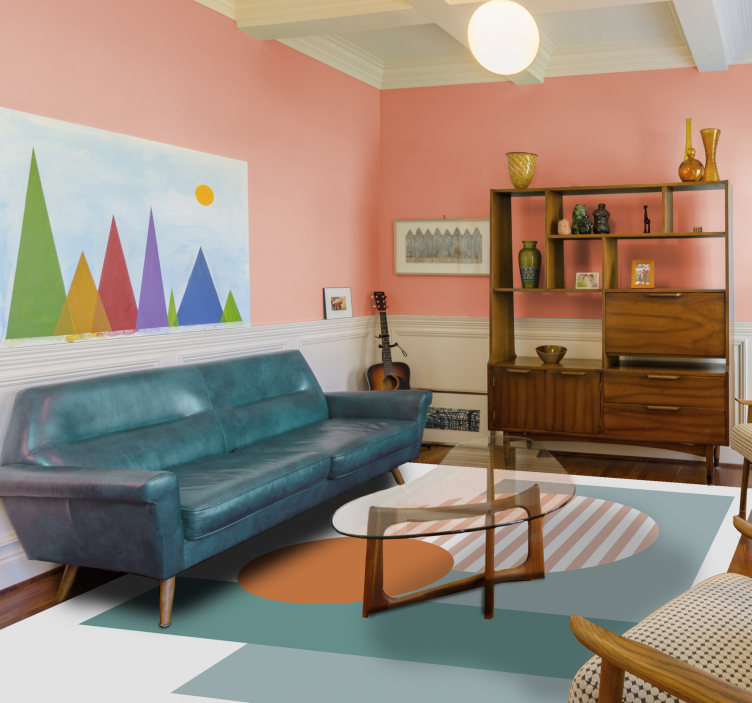 Sunny Geometric Circles modern rug - TenStickers