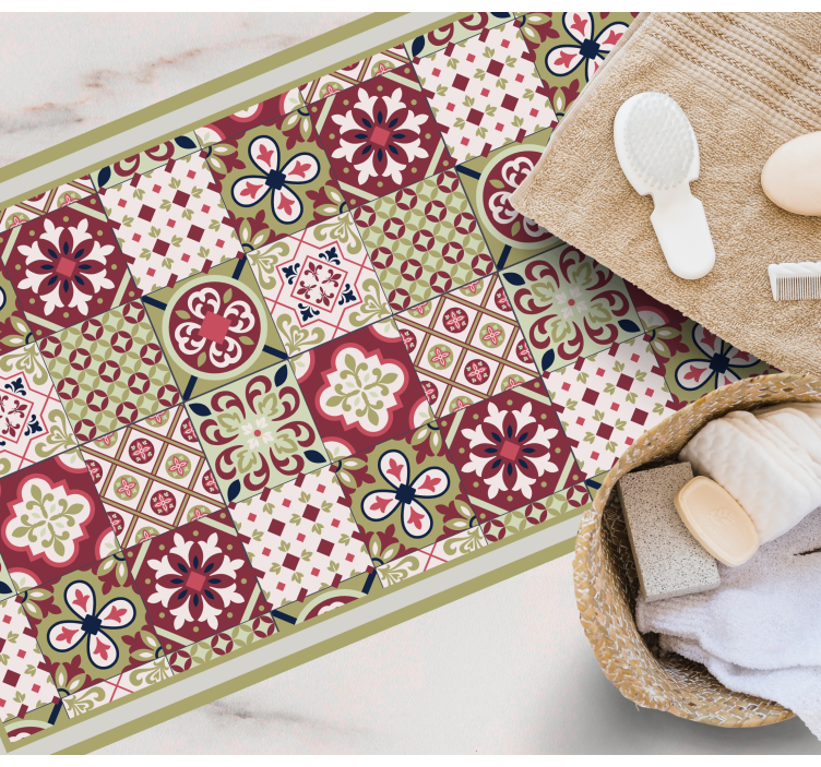 Colorful Patterned Motifs bathroom mat - TenStickers