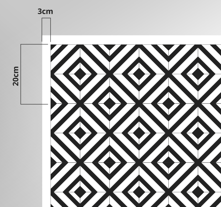 Black and white diamonds geometric rug - TenStickers