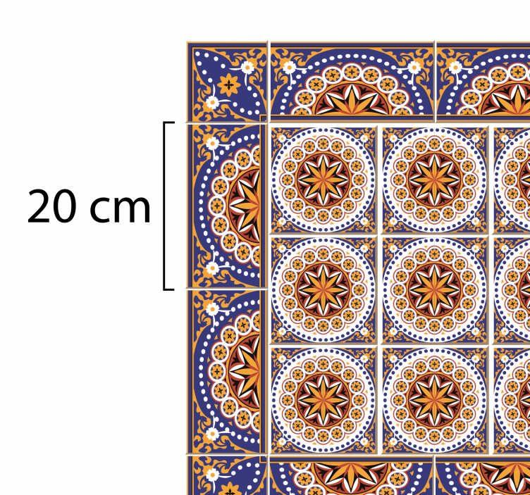 Vinyl rug kitchen shapes multicolor tile carpet - TenStickers