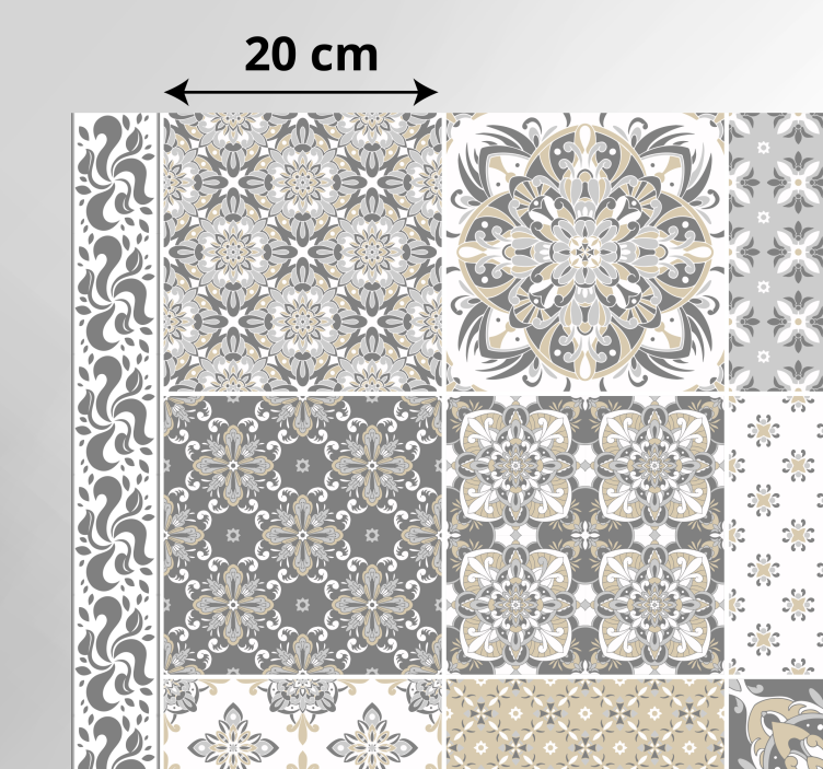 Vintage tiles pattern kitchen vinyl rug - TenStickers