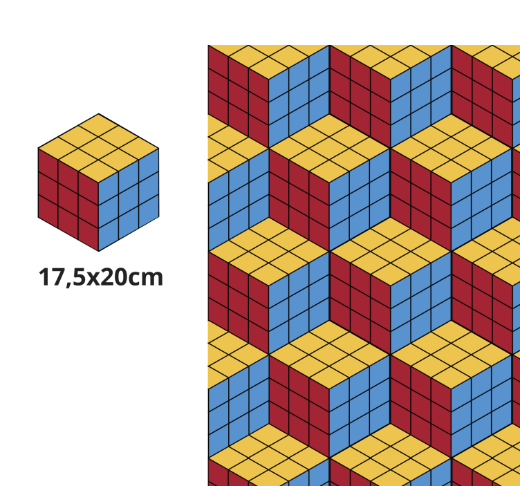 Rubik cube original pattern vintage rug - TenStickers