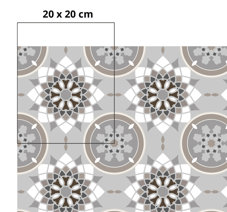 floor flower tile modern rug - TenStickers