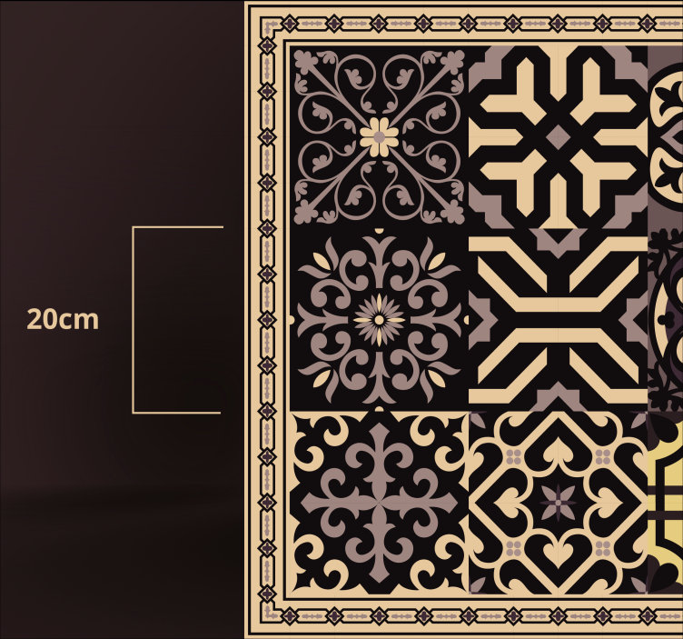 Black cement tails tile carpet - TenStickers