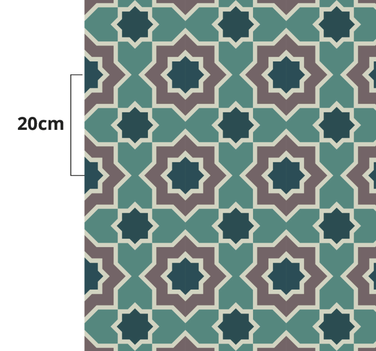 Turquoise and green shapes   tile carpet - TenStickers
