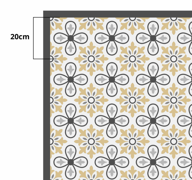 Antique Floral tile vinyl rug - TenStickers