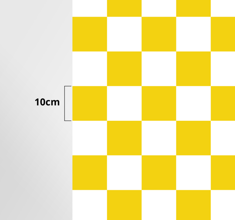 Checkered pattern  yellow rug - TenStickers