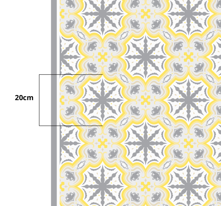 Gray and Yello Star Pattern kitchen mat - TenStickers
