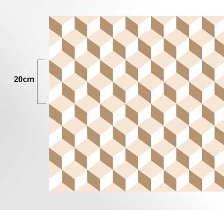 Cubic honeycomb pattern kitchen mat - TenStickers