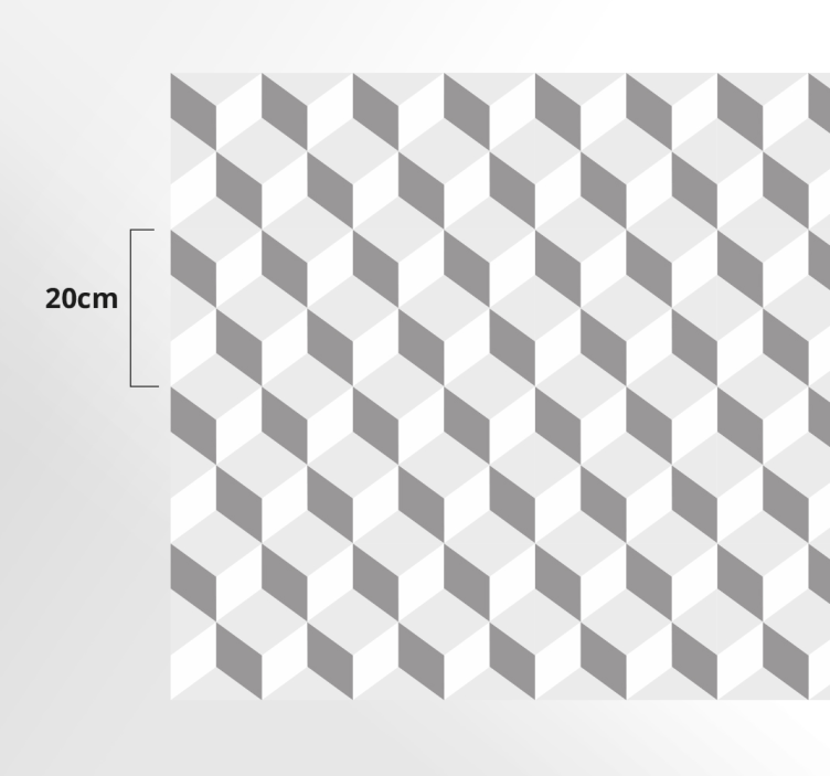 grey cubes design kitchen mat - TenStickers