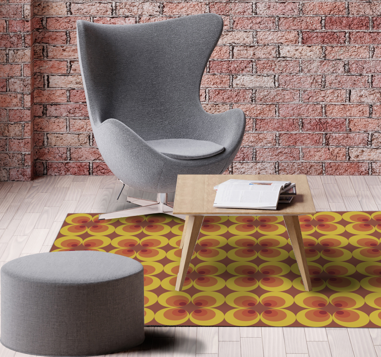 70s retro circles geometric rugs - TenStickers
