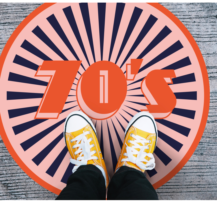 70's text in swirl  vintage rug - TenStickers