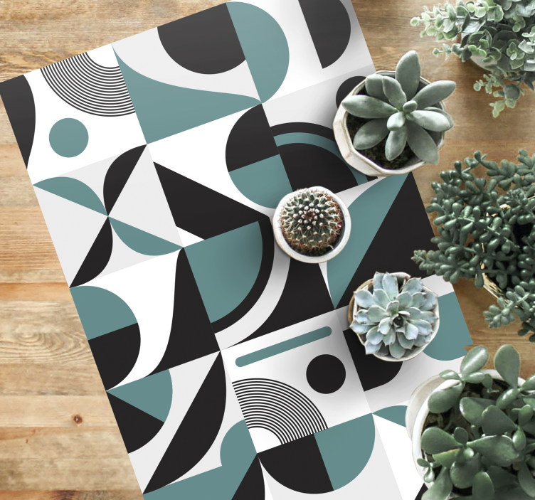Abstract Arrangement geometric rug - TenStickers