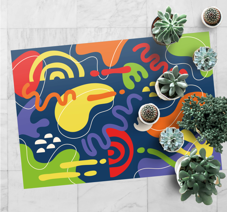 Abstract Colorful Shapes geometric rug - TenStickers