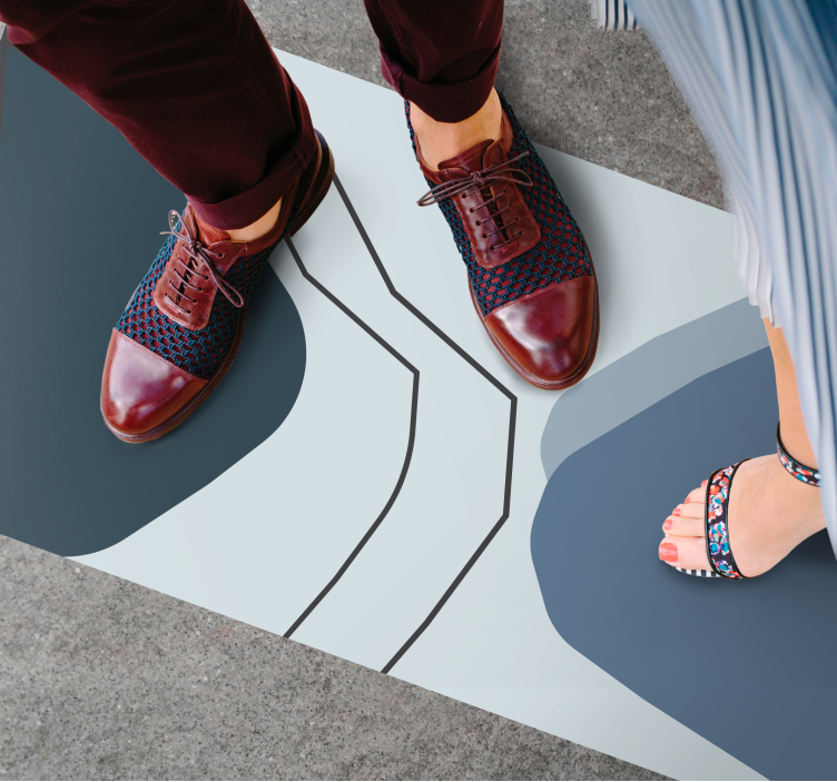 Abstract Contour Lines geometric rug - TenStickers