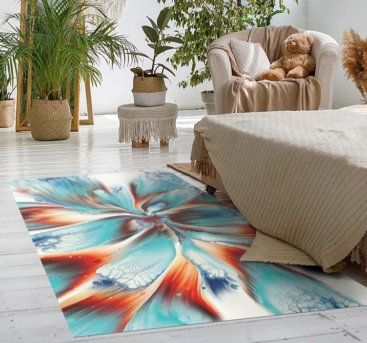 Abstract floral swirl bedroom carpet - TenStickers