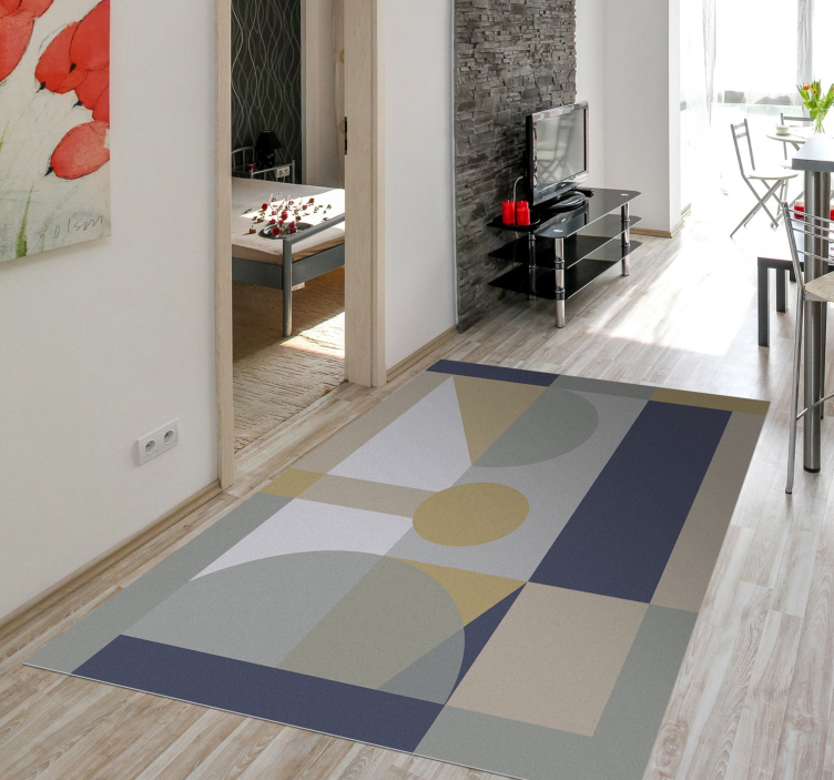 Abstract Geometrical Shapes geometric rug - TenStickers
