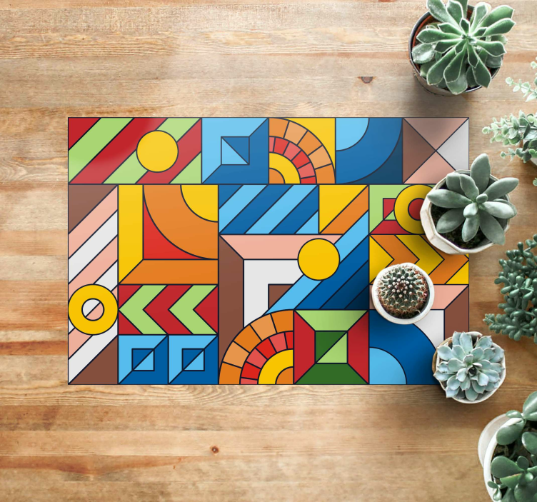 Abstract Geometrics geometric rug - TenStickers