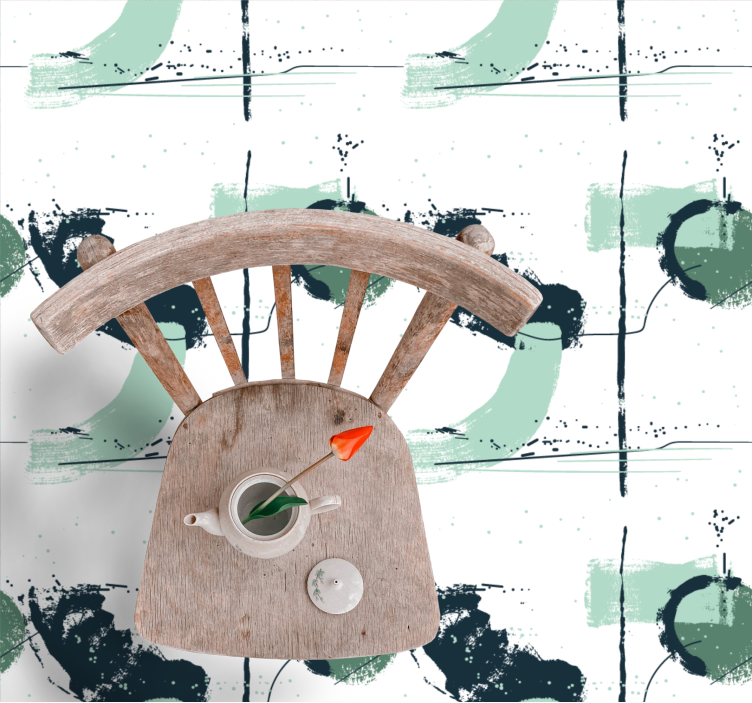 Abstract green strokes minimalistic rug - TenStickers