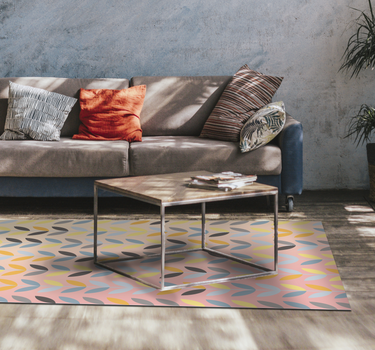 Abstract Leaf Pattern geometric rug - TenStickers