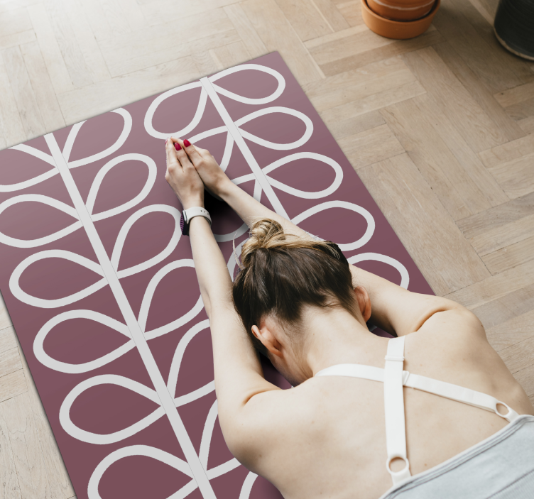 Abstract Leafy Pattern geometric rug - TenStickers