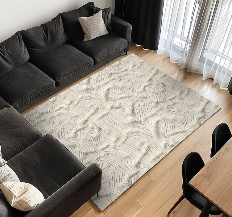 Abstract lines beige vinyl rug - TenStickers