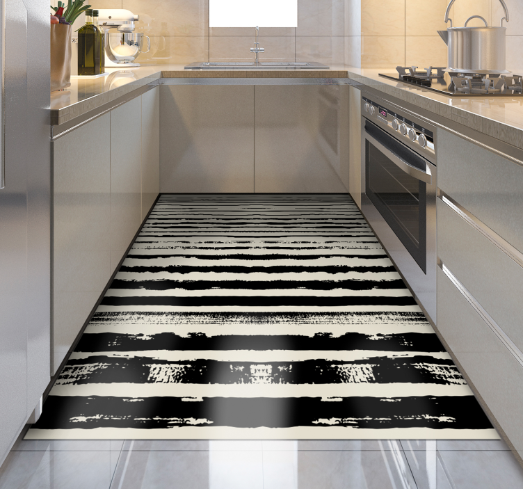 Abstract Monochrome kitchen mat - TenStickers