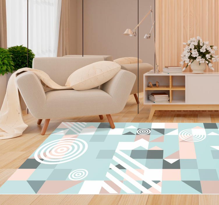 Abstract Motif geometric rug - TenStickers