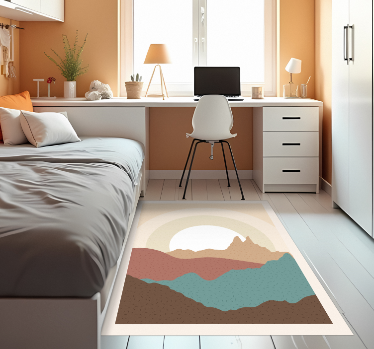 Abstract Mountain Layers nature rug - TenStickers