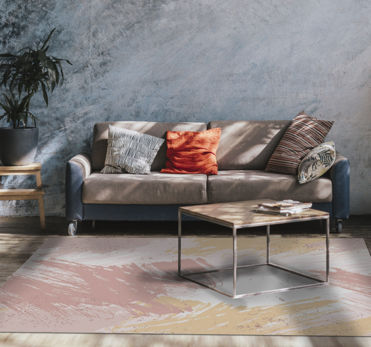 Abstract Pink modern vinyl rug - TenStickers