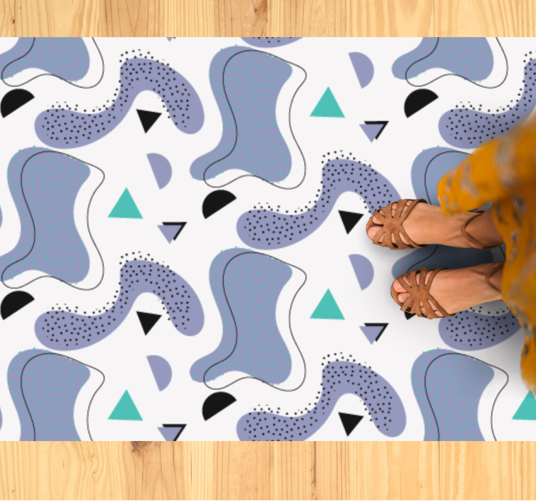 Abstract Shapes Motif minimalistic rug - TenStickers