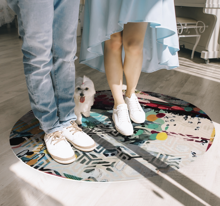 Abstract Splash Motif living room rug - TenStickers