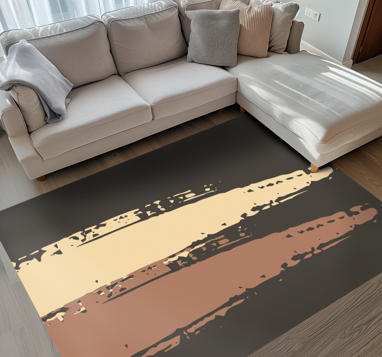 Abstract Textured Stripe brown rug - TenStickers