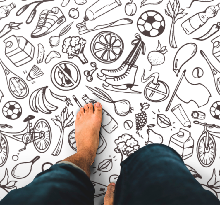 Active Lifestyle Icons kids rug - TenStickers