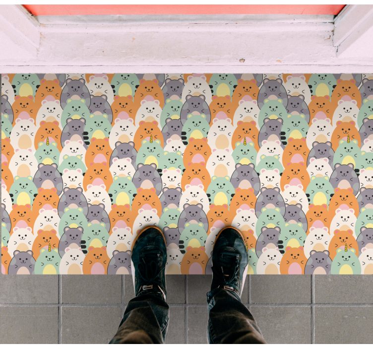 Adorable animal expressions entrance hall rug - TenStickers