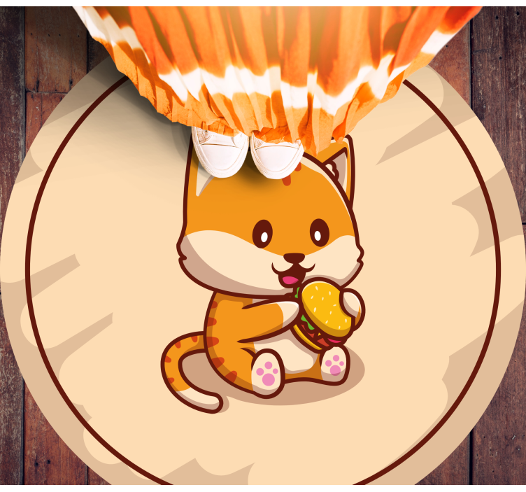 Baby cat with sandwich kids carpet - TenStickers