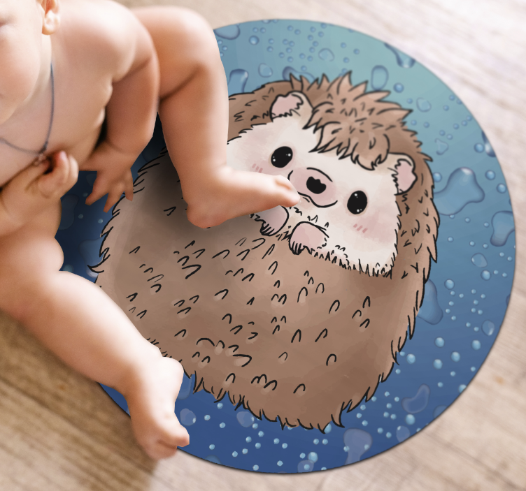 Adorable Hedgehog Illustration kids carpet - TenStickers