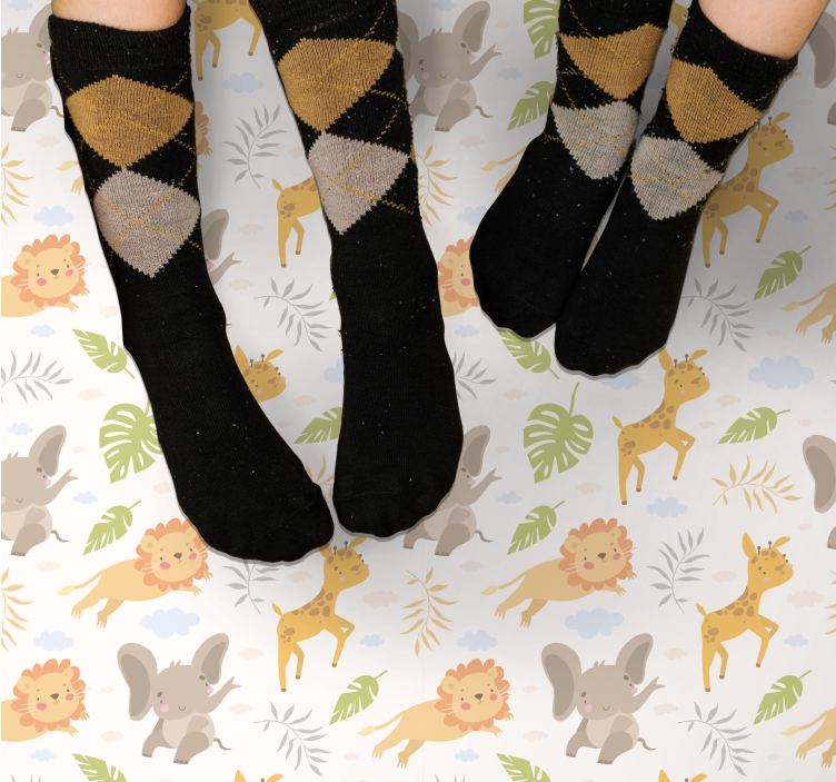 Adorable Safari Creatures kids carpet - TenStickers