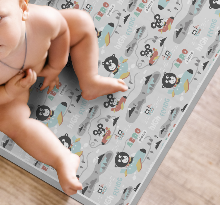 Aero Flying Bears kids carpet - TenStickers