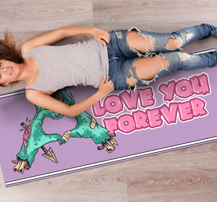 Affectionate Dinosaur Scene animal mat - TenStickers